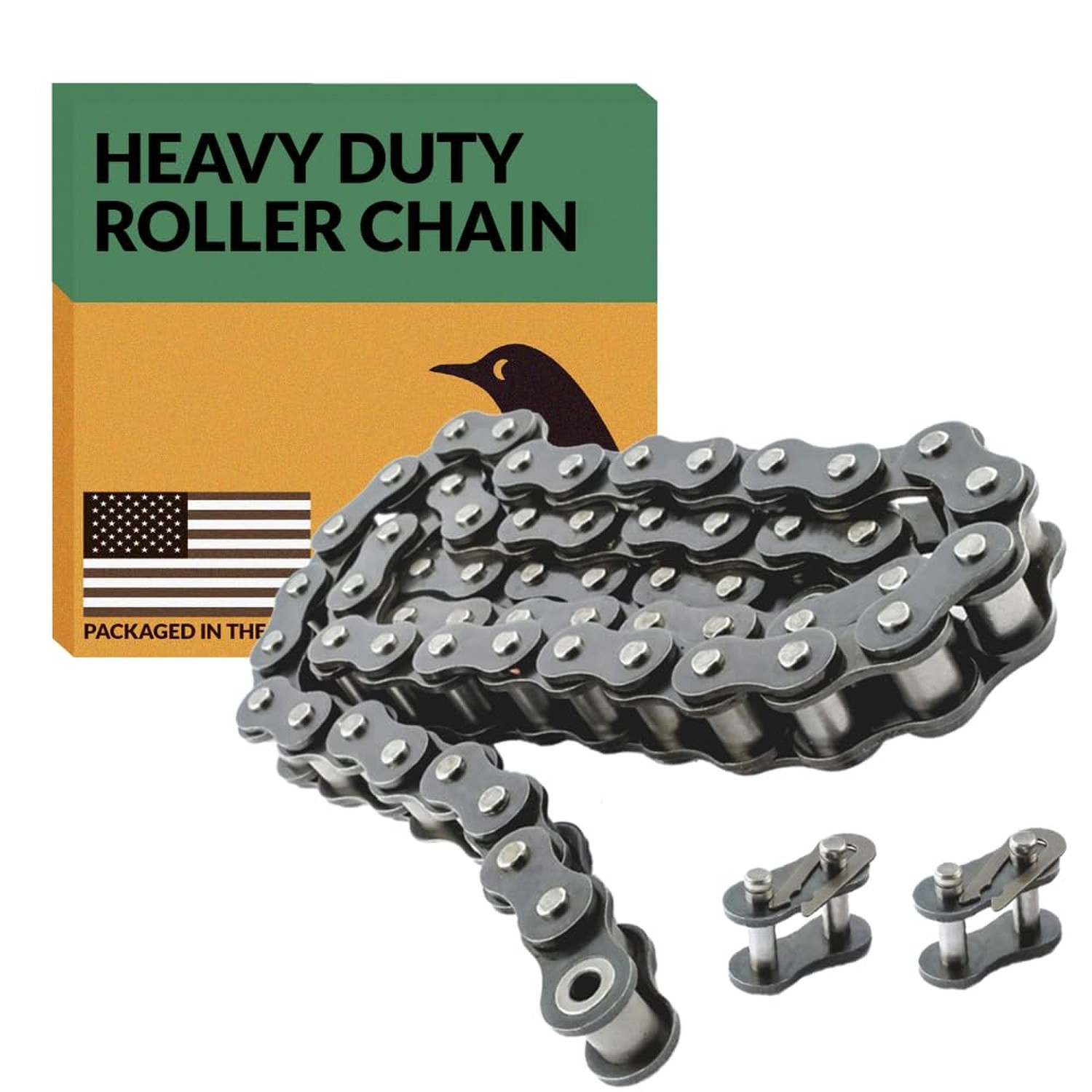 PGN #25 Heavy Duty Roller Chain - 10 Feet + 2 Free Connecting Links - #25H -