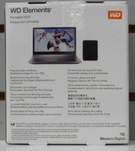 Western Digital WD Elements 2TB USB 3.0 Portable External Hard Drive - Blac