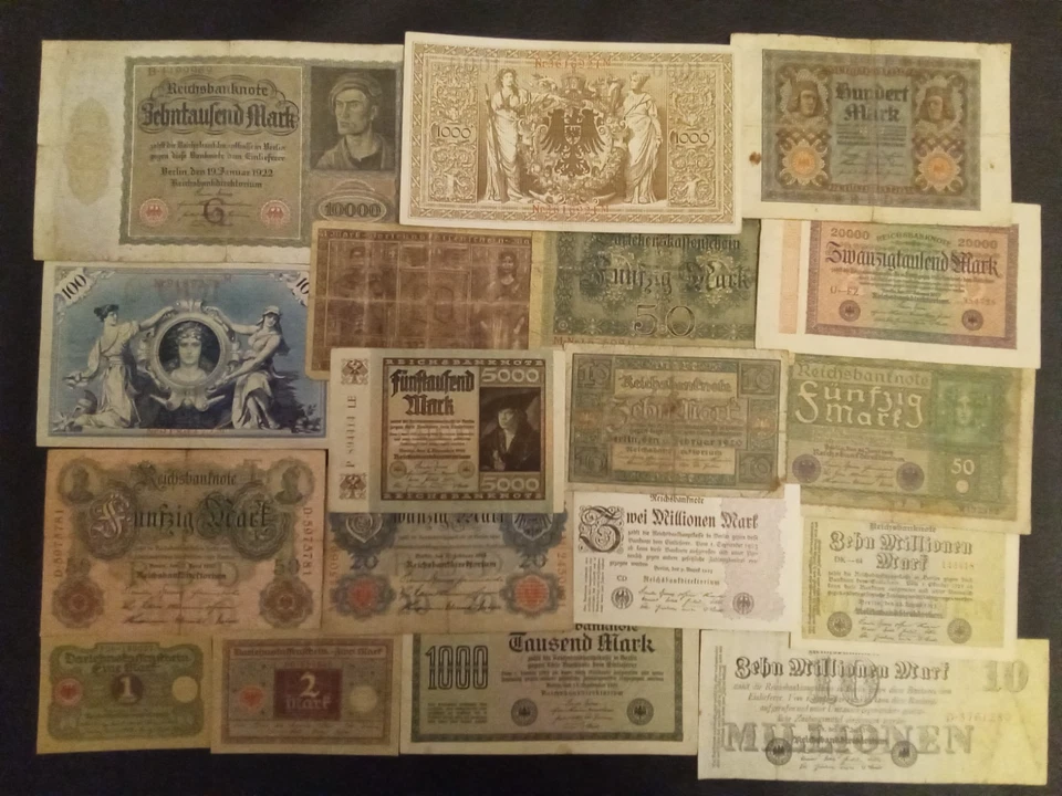 IMPERIAL & WEIMAR GERMANY 1908-1923 PAPER MONEY LOT MORE THAN 22 MILLION MARK - Image 2 of 3
