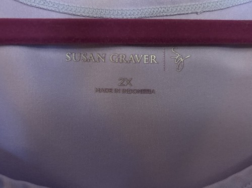 Susan Graver Trägertop ärmellos FLIEDER lila Größe 2X Seitenschlitze - Bild 3 von 4