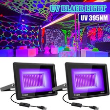 2PCS UV Black Light 100W Bar UV LED Stage Blacklight Party DJ Club Halloween US