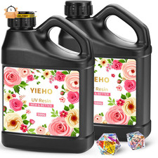 UV Resin 1000G -Bulk Upgraded Crystal Clear Hard UV Fast Curing Epoxy Resin Sup