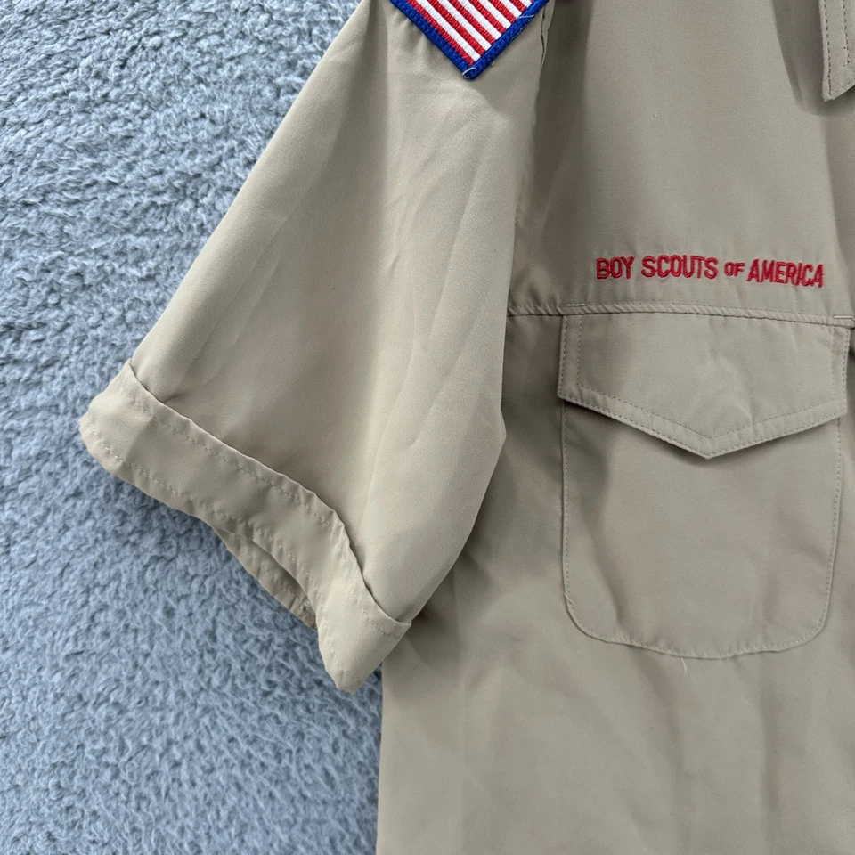 Boy Scouts Of America Shirt Ladies Large L Brown Uniform Vented Microfiber Shirt - Image 3 of 4