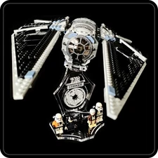 Display stand 3D angled + slots for Lego 75154 Tie Striker (Star Wars)