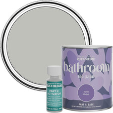 Rust-Oleum Grey Water-Resistant Bathroom Tile Paint in Satin Finish - Flint 750M