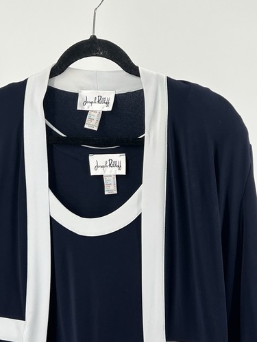 Joseph Ribkoff 2-teiliges Set Damen 18 marineblau und weiß Strickjacke - Bild 16 von 19