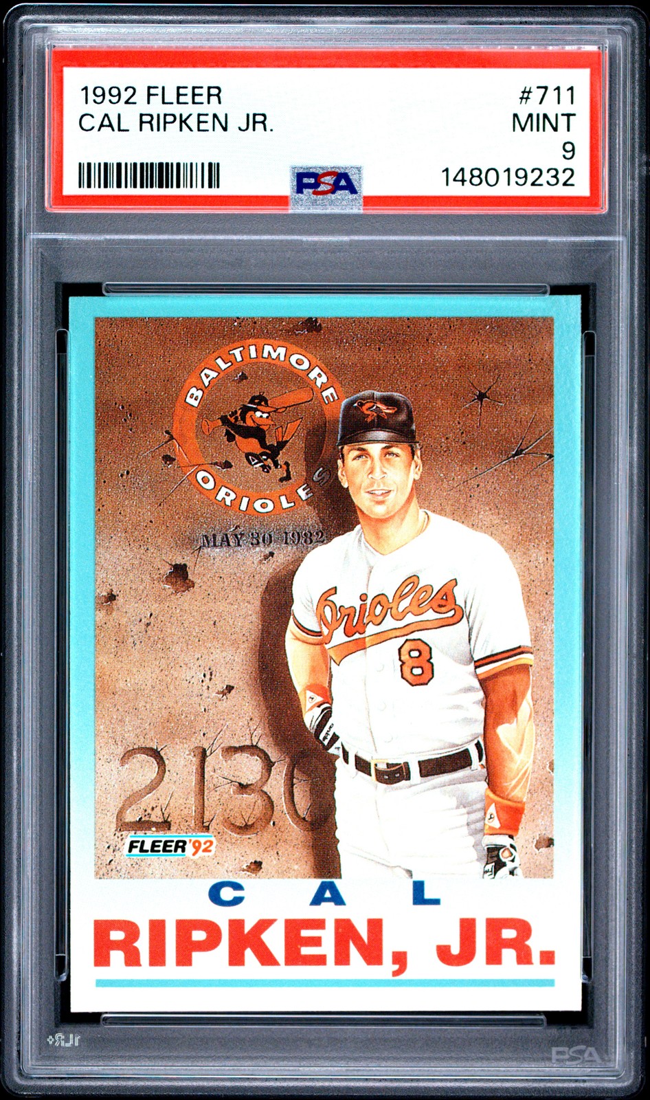 1992 Fleer #711 Cal Ripken Jr. PSA 9