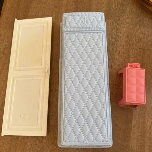 Vintage Barbie Dream house replacement accessories bed vanity bench door
