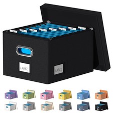 File Organizer Collapsible Storage Box for Office File Box with Lids Document...
