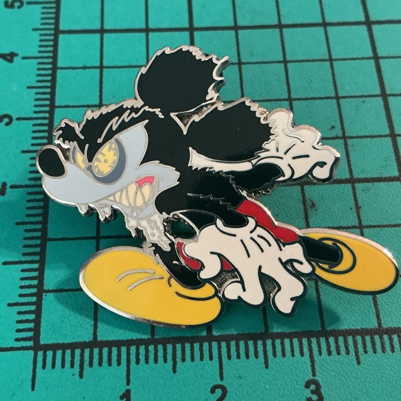 RARE Zombie Mickey Mouse Pin Back Disney 2008 Official Pin Trading Crazy Mickey