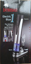 Wine Enthusiast Electric Blue 1 Weinflaschenöffner & „Konservierer“ NEU