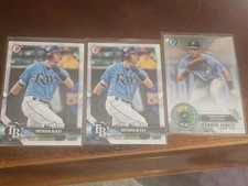 lot of 3 brendan mckay 2018 bowman mlb baseball card 1 top 100 scouts rays Tampa