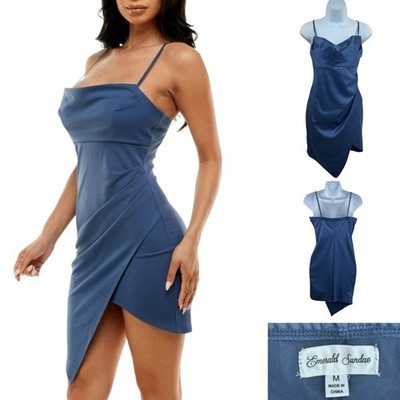 Emerald Sundae Royal Blue Satin Dress Sz. M