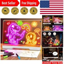 16-Inch Rechargeable LED Drawing Board, 9-Color Light Modes, Neon Art Dry Era...