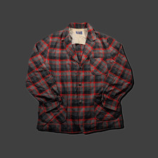 Vintage Pendleton Wool Sport Jacket Size XL Plaid Red Black
