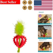 Irresistible Catnip Strawberry Teether with Textured Design for Healthy Chewing