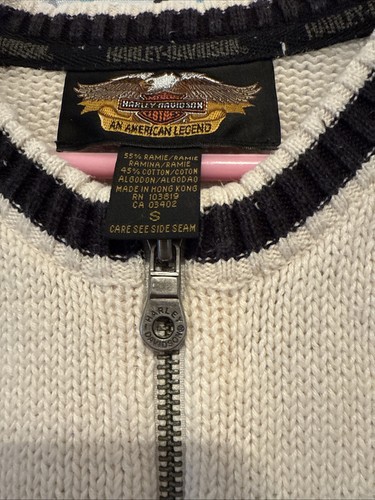 Harley Davidson Strickjacke Damen klein mit Reißverschluss - Bild 4 von 8