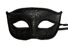 Charming Men's Black Masquerade Ball Mask - Minimal  Classic Mask