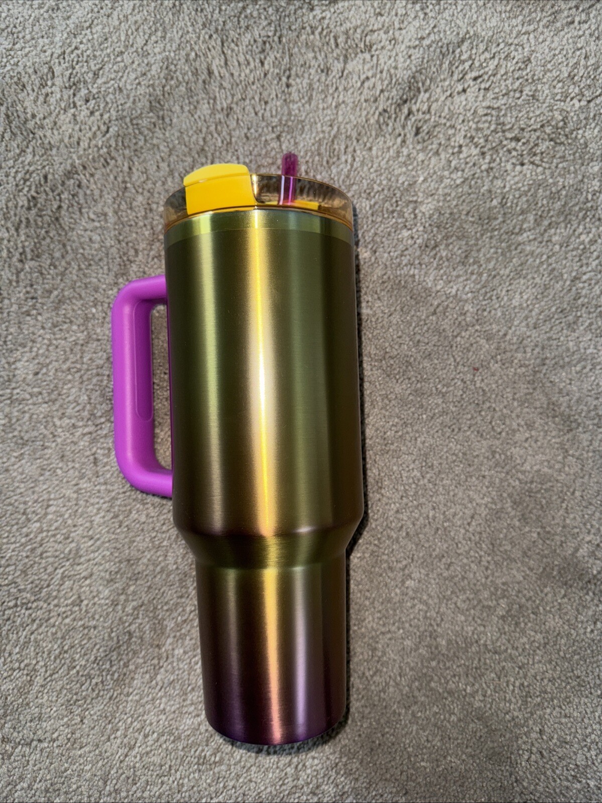 Stanley Cup x Starbucks Summer Pink Yellow 40oz Tumbler 2024 Exclusive Metallic-image