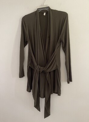 Flamingo Urban Women's Army Green Wrap Blouse Top Long