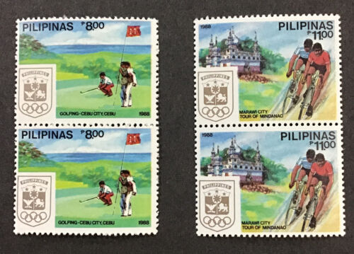 Philippines 1988 XF MNH Pairs SC# 1937-38,  8 & 11 Pesos - Picture 1 of 2