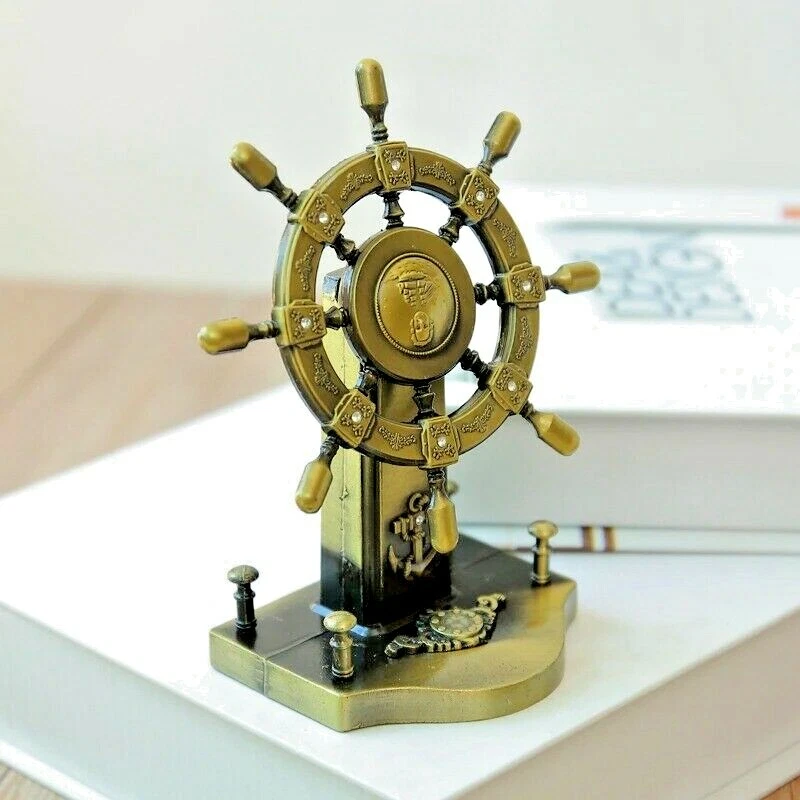 7" Metal Retro Barco Volante Escultura Estatuilla Mesa Hogar Oficina Decoración Foto 2 de 4