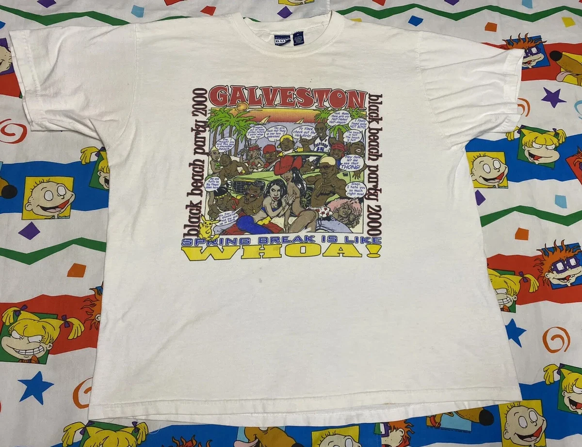 Vintage 2000 Black Spring Break Beach Party Jay Z Puffy Rap Tee Shirt XXL