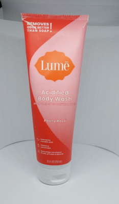 LUME Acidified Body Wash Peony Rose 8.5oz Vegan Skin Safe Ingredients Soap