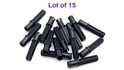 Lego 2L Technic Axle with Pin and Friction Ridges Black Lot of 15