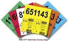 Consecu-Tags by Versa Tag Key Tags with FREE Key Rings - Choose Your Color