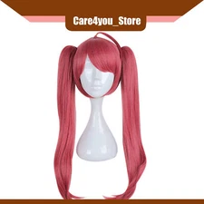 Item of 1 Women 28" Straight Hair Wigs Red Long Hair Wigs with Wig Cap