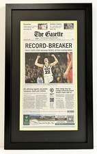 2024 Caitlin Clark Framed REAL Newspaper NCAA’s All-Time Scoring Leader Iowa