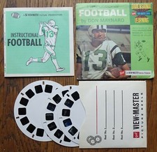 1970 View-Master Don Maynard Football Instruction 3 reel set in package Jets