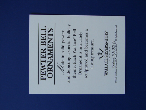 Vintage Wallace Silversmiths Reindeer with hat Pewter Bell Ornament Christmas - Imagen 4 de 10