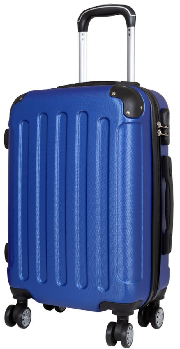 ABS Hartschale 4 Gronau Blau Leicht ABS Hartschalen Koffer Mit 4 Rollen - Reisetrolley In Größen M, L, XL, XXL Oder Set, Farbe Blau Rollen Trolley