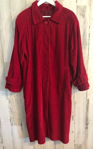 RAR Newport News langer Cordmantel Gr. 11/12 rot Taschen gefüttert Vintage 80er - Bild 11 von 18