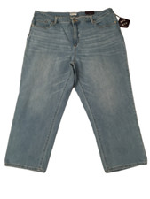 Ava  Viv Women's Med. Lt Wash Blue High-Rise Straight Denim Stretch Jeans, 24W