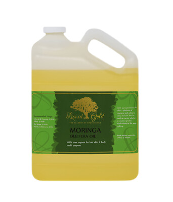 Gallon Liquid Gold Moringa Oleifera Oil 100% Pure&Organic Skin Hair and Health