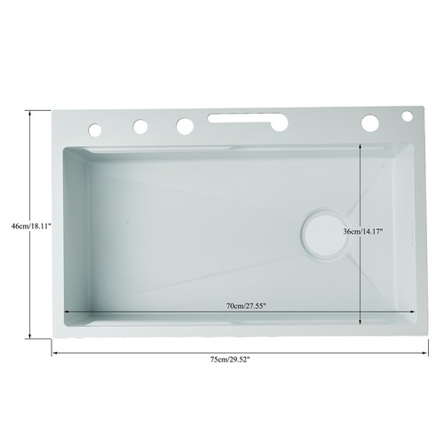 Küchenspüle Wasserfallspüle Weiß versenkbarem Wasserhahn Edelstahl SpülbeckenSet - Bild 8 von 21