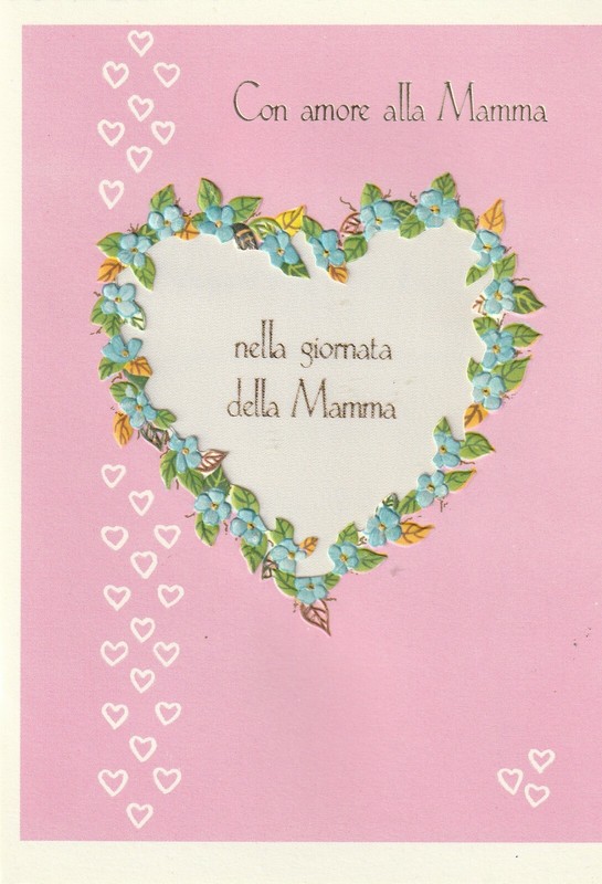 1 ONE Italian Mother's Day Greeting card Printed Silk Mama nella giomata Mamma