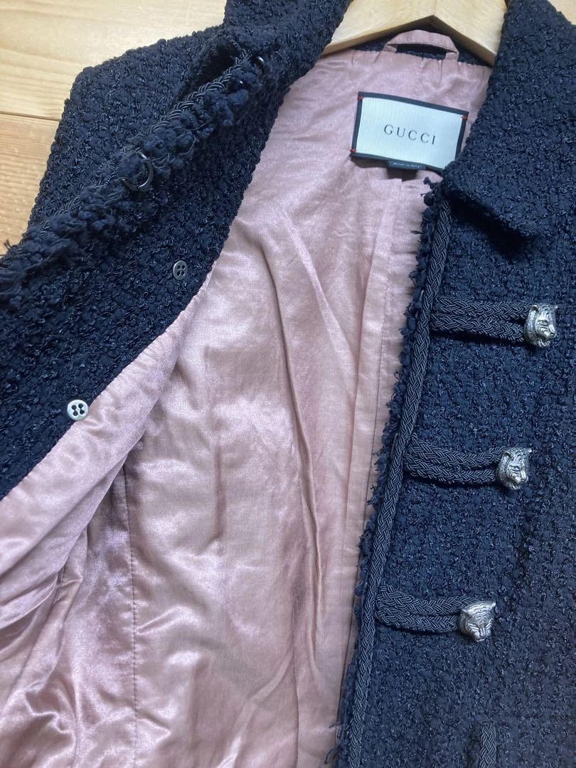 GUCCI Tiger Tweed Giacca Gonna Setup Set Moda Donna Autentica dal Giappone