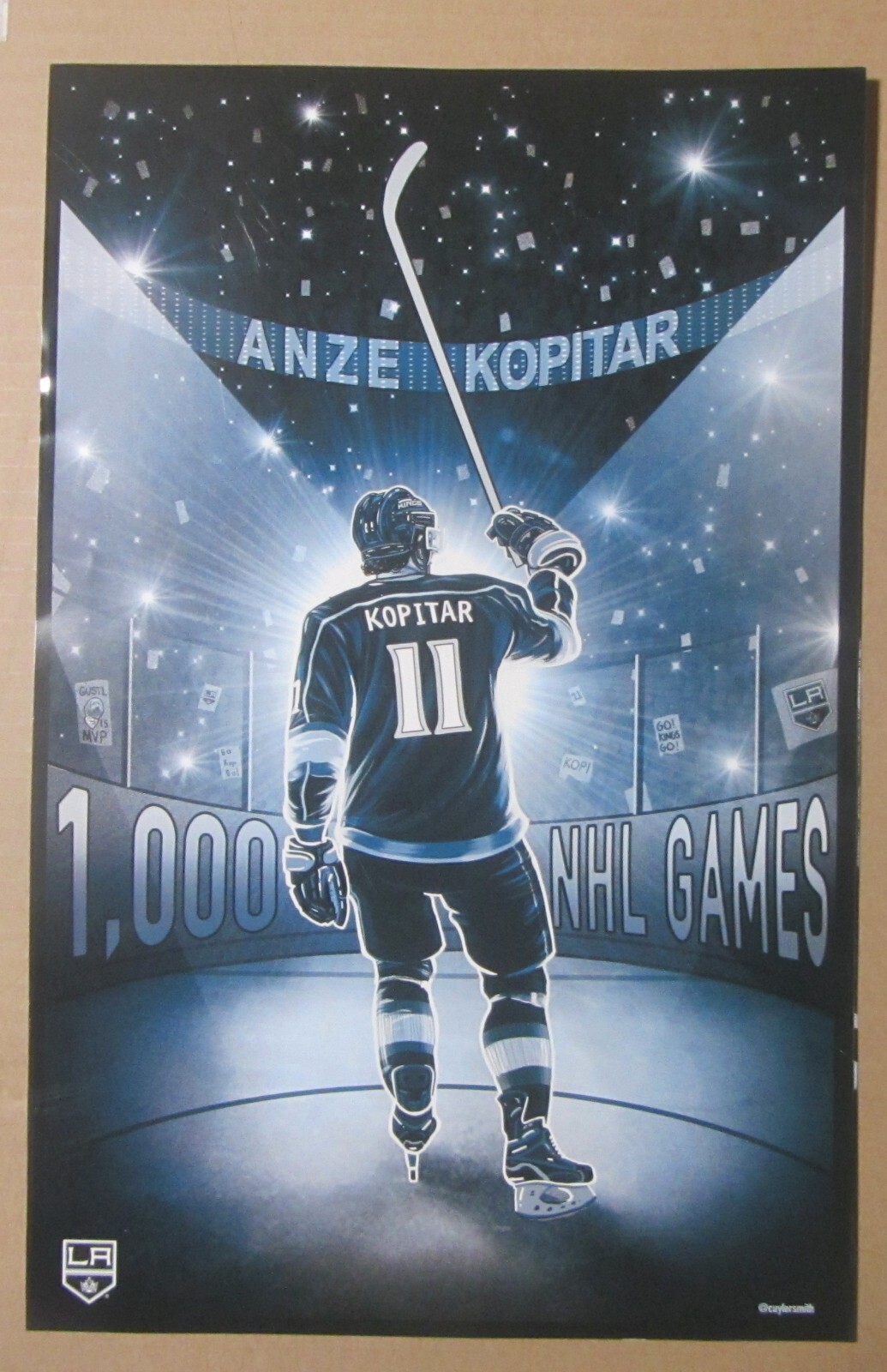 Los Angeles Kings Hockey Anze Kopitar 1,000 Games Played Mini Poster 11