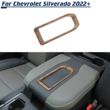 Wood Grain Armrest Storage Box Cover Trim Frame For Chevy Silverado/Suburban 22+