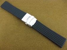NEW 22mm Black Rubber Diver Strap Watch Band for BREITLING Navitimer 01 22 Tag