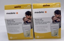 Lot of 2 Medela Milk Storage Bags, 6 Oz, 50 Count. New Factory Sealed.