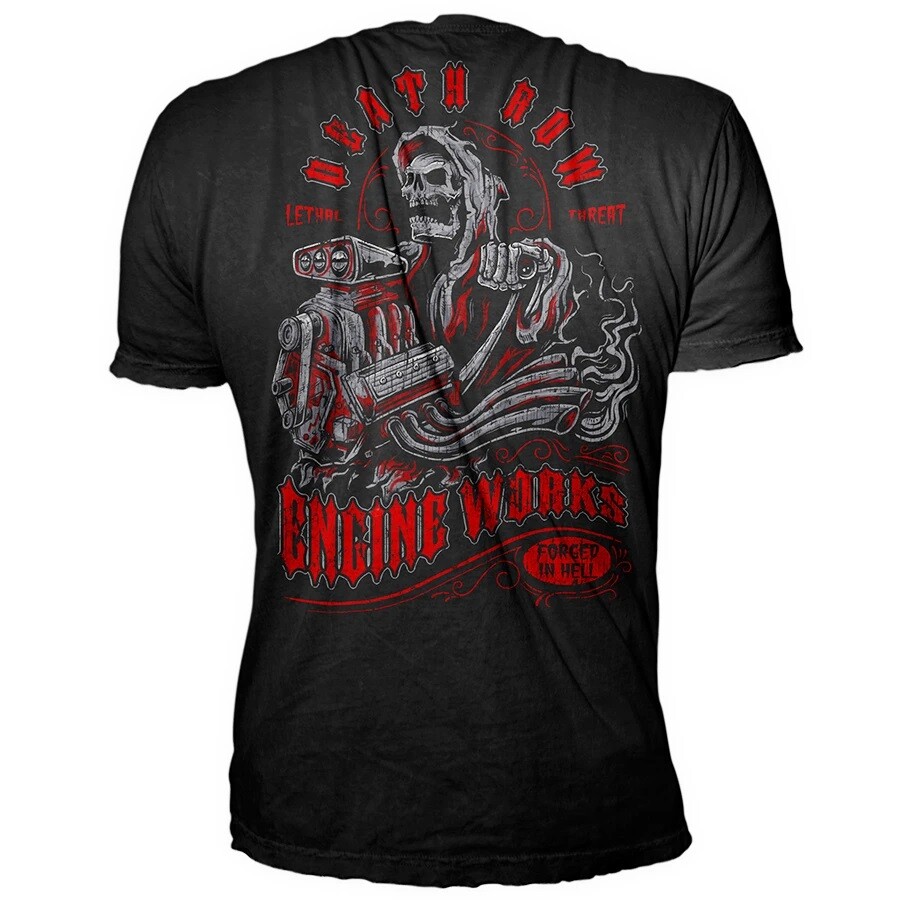 FILA Maglietta Motociclista Minaccia Letale Death Row Motore Grim Reaper LT20532