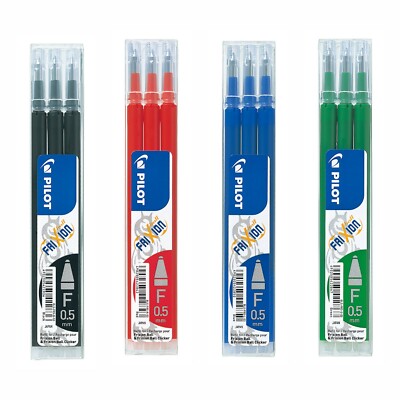 Pilot Frixion Ball Ersatzminen 0.5 - 3x blau, 3x schwarz, 3x rot, 3x grün