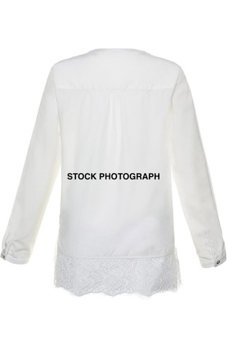 GINA LAURA BLOUSE, LONG SLEEVE WITH LACE DETAIL, IVORY, BOHO STYLE, 3XL - Picture 13 of 13