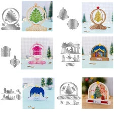 Christmas Tree Stand Village Metal Cutting Dies Embossing Stencils Paper Crafts