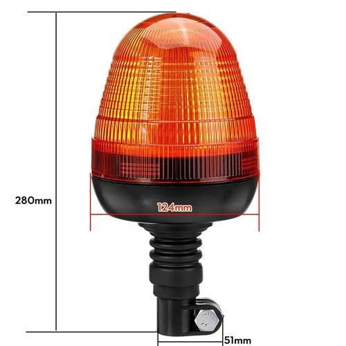 2x 60 LED Rotating Flashing Beacon Flexible DIN Pole Mount Tractor Warning Light - Picture 5 of 11
